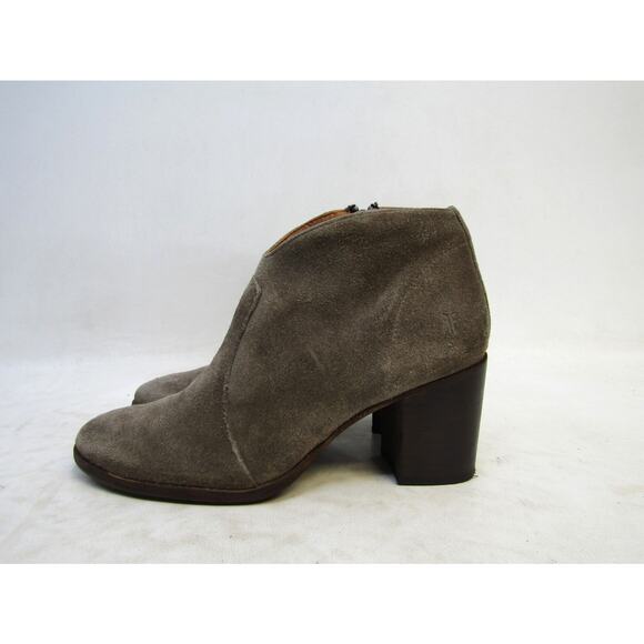 FRYE Womens Size 7 B Brown Suede Zip High Ankle Boots - Picture 1 of 11